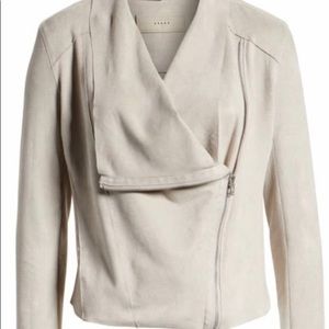 BLANKNYC Faux Suede Drape Front Jacket. CHATEAU GREY, Size Small FROM Nordstrom